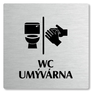 WC, umývárna, 80x80mm, stříbrná, Nevada